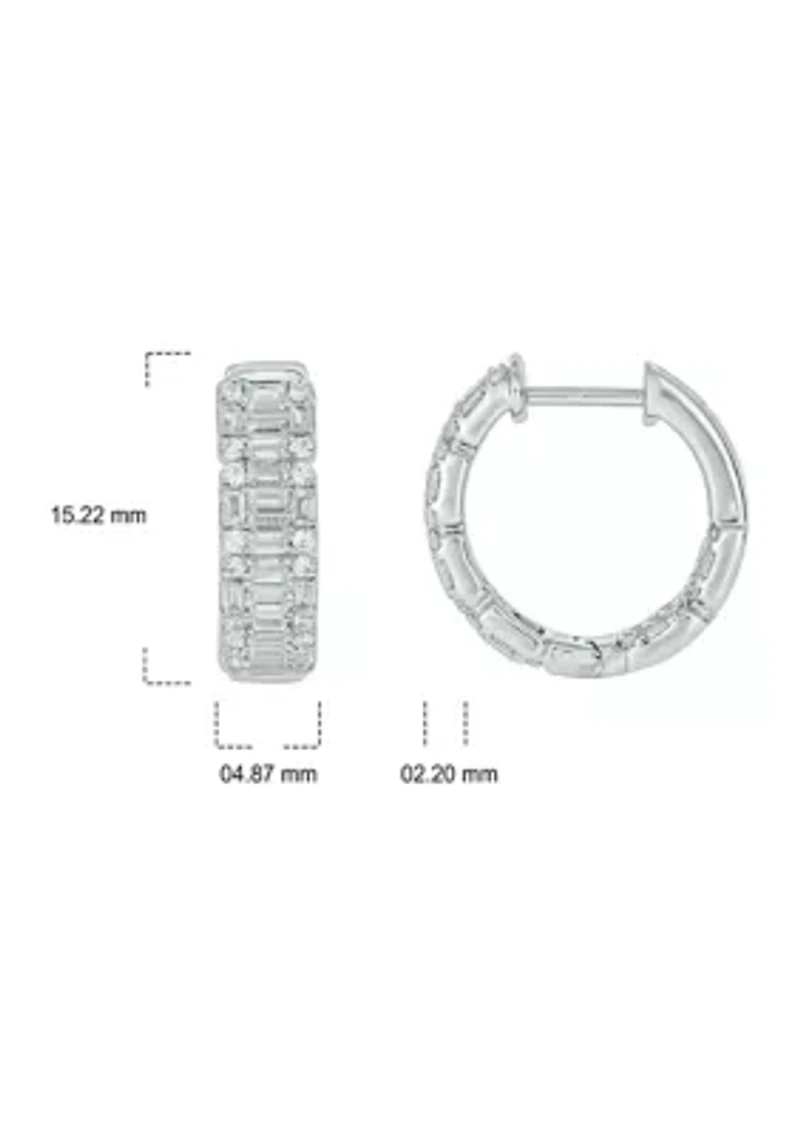 1.0 ct. t.w. Diamond Hoop Earring in 10K White Gold