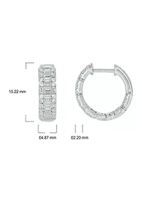 1.0 ct. t.w. Diamond Hoop Earring in 10K White Gold