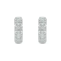 1.0 ct. t.w. Diamond Hoop Earring in 10K White Gold