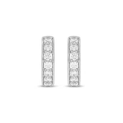 Lab Created 1 Carat Lab Grown Diamond Hoop Earrings in Sterling Silver