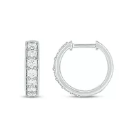 Lab Created 1 Carat Lab Grown Diamond Hoop Earrings in Sterling Silver
