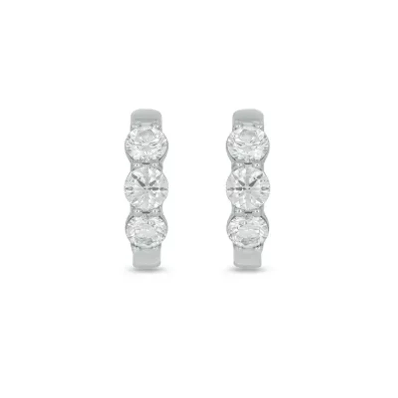 Lab Created 1 Carat Lab Grown Diamond Hoops Earring in Sterling Silver