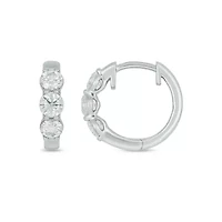 Lab Created 1 Carat Lab Grown Diamond Hoops Earring in Sterling Silver