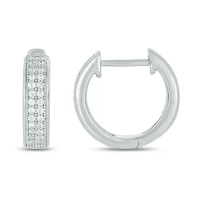 1/5 ct. t.w. Diamond Men's Hoop Earring in Sterling Silver