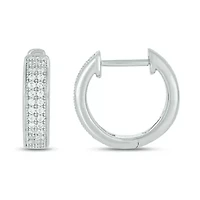 1/5 ct. t.w. Diamond Men's Hoop Earring in Sterling Silver