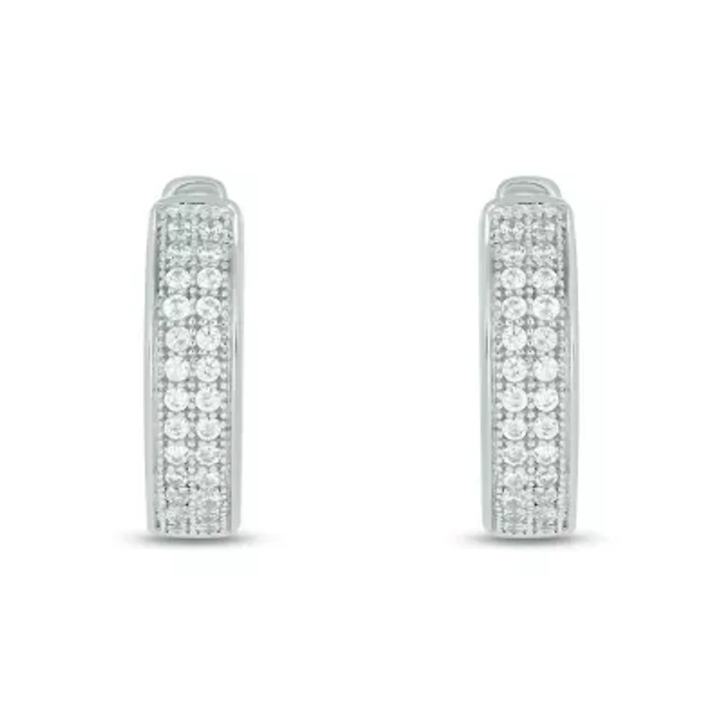 1/5 ct. t.w. Diamond Men's Hoop Earring in Sterling Silver