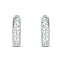 1/5 ct. t.w. Diamond Men's Hoop Earring in Sterling Silver