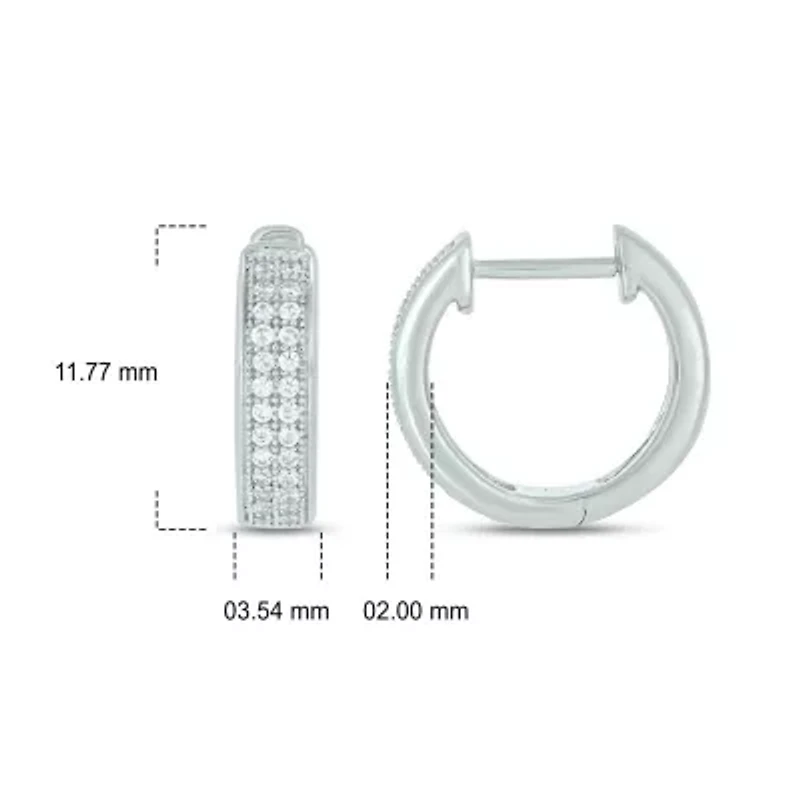 1/5 ct. t.w. Diamond Men's Hoop Earring in Sterling Silver
