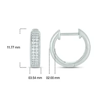 1/5 ct. t.w. Diamond Men's Hoop Earring in Sterling Silver