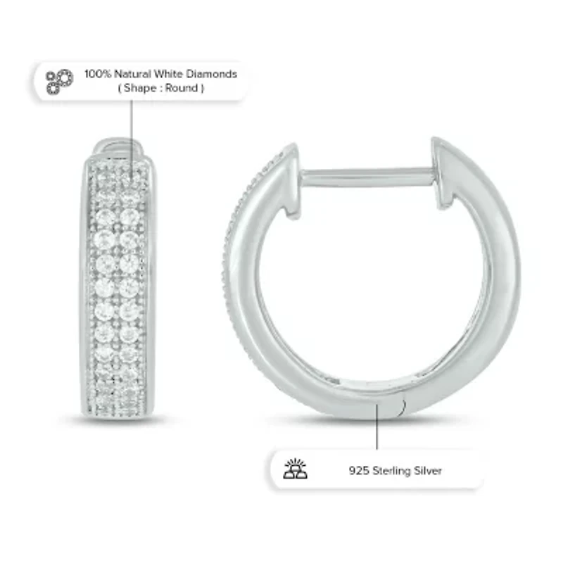 1/5 ct. t.w. Diamond Men's Hoop Earring in Sterling Silver