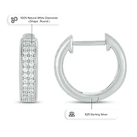 1/5 ct. t.w. Diamond Men's Hoop Earring in Sterling Silver