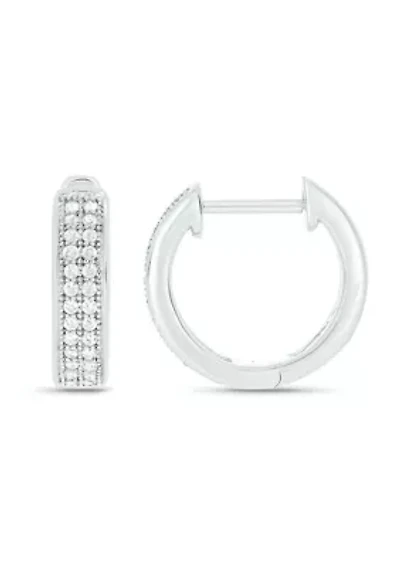 1/5 ct. t.w. Diamond Men's Hoop Earring in Sterling Silver