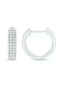 1/5 ct. t.w. Diamond Men's Hoop Earring in Sterling Silver