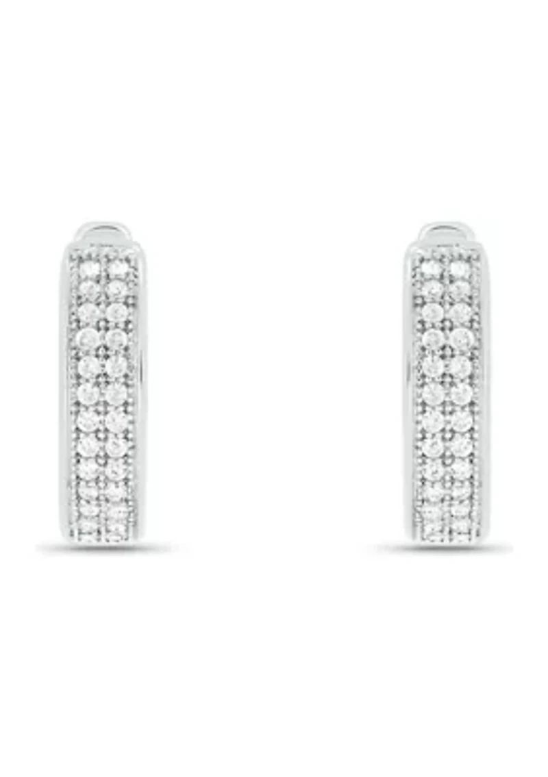 1/5 ct. t.w. Diamond Men's Hoop Earring in Sterling Silver