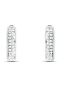 1/5 ct. t.w. Diamond Men's Hoop Earring in Sterling Silver