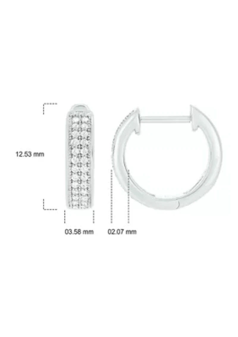 1/5 ct. t.w. Diamond Men's Hoop Earring in Sterling Silver