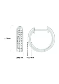 1/5 ct. t.w. Diamond Men's Hoop Earring in Sterling Silver