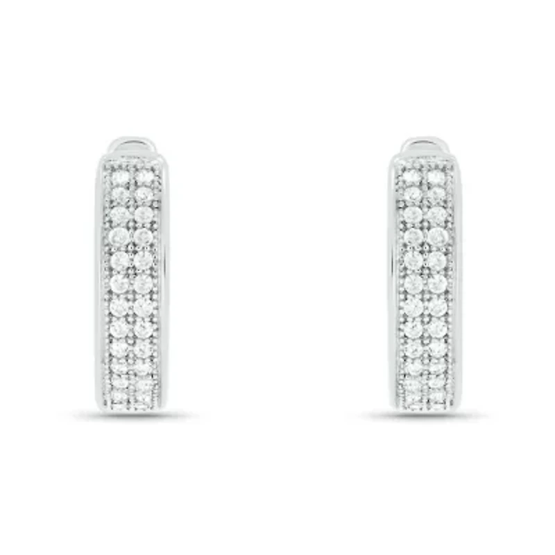 1/5 ct. t.w. Diamond Men's Hoop Earring in Sterling Silver