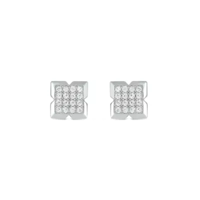 Lab Created 1/5 Carat Lab Grown Diamond Sleek Men’s Earring in Sterling Silver