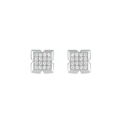 Lab Created 1/5 Carat Lab Grown Diamond Sleek Men’s Earring in Sterling Silver