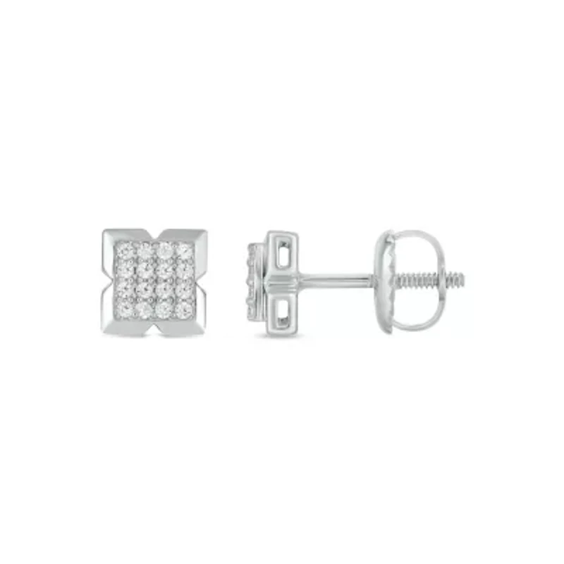 Lab Created 1/5 Carat Lab Grown Diamond Sleek Men’s Earring in Sterling Silver