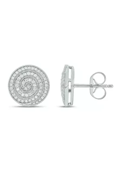 1/3 ct. t.w. Diamond Men's Earring in Sterling Silver
