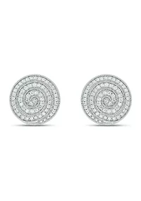 1/3 ct. t.w. Diamond Men's Earring in Sterling Silver