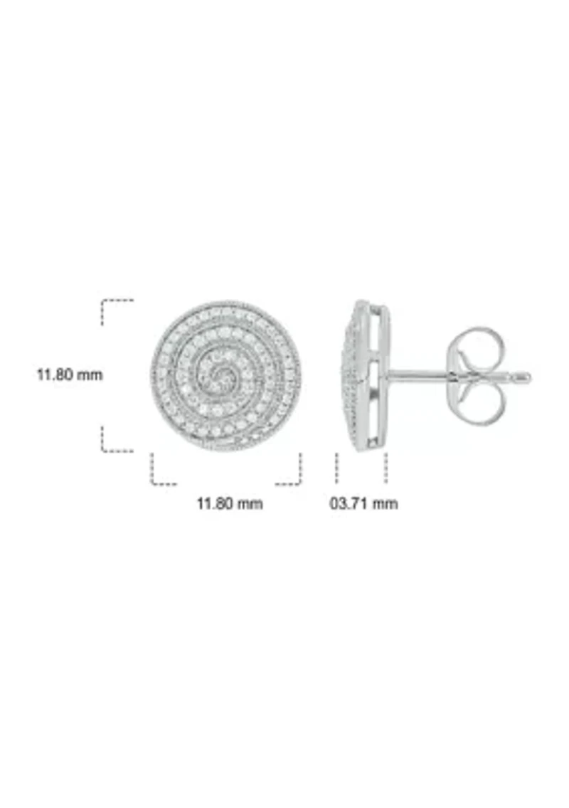 1/3 ct. t.w. Diamond Men's Earring in Sterling Silver