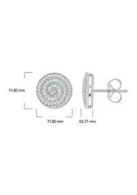 1/3 ct. t.w. Diamond Men's Earring in Sterling Silver