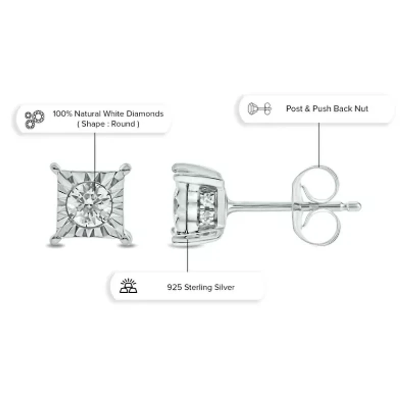 1/6 ct. t.w. Diamond Solitaire Earring In Sterling Silver