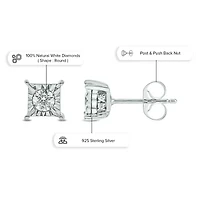 1/6 ct. t.w. Diamond Solitaire Earring In Sterling Silver