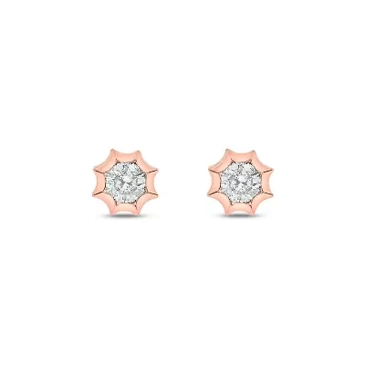 Lab Created 1/3 Carat Lab Grown Diamond Star Bezel Studs Earring in 10KT Gold