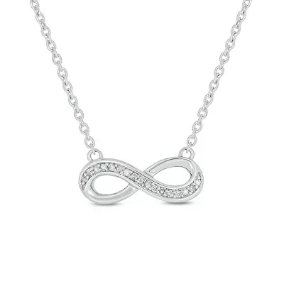 Diamond Accent Infinity Necklace in sterling silver
