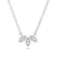 Lab Created Diamond Accent Lab Grown Diamond Marquise Shaped Necklace in Sterling Silver