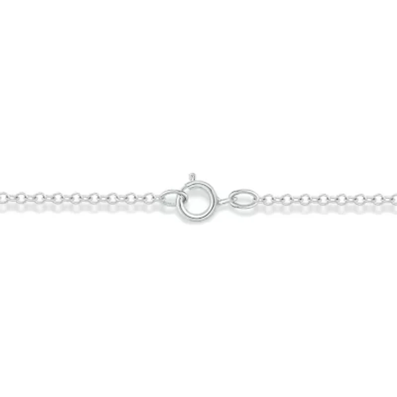 Diamond Accent Initial Cross And Letter Lariat Necklace In Sterling Silver