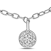 1/10 ct. t.w. Diamond Cluster Pendant Choker Necklace in Sterling Silver