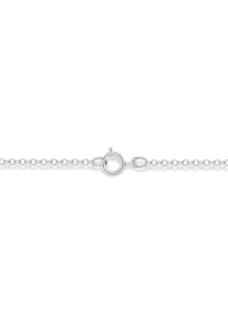 1/10 ct. t.w. Diamond Cluster Pendant Choker Necklace in Sterling Silver