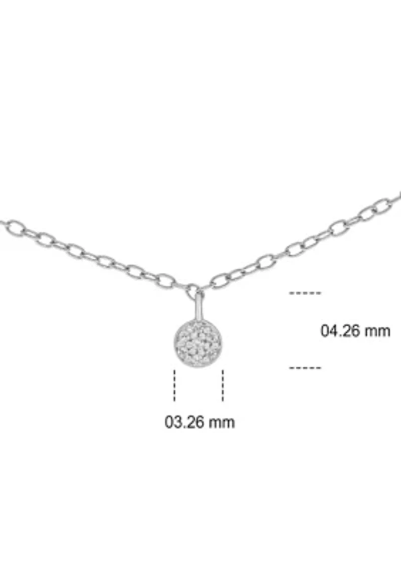 1/10 ct. t.w. Diamond Cluster Pendant Choker Necklace in Sterling Silver