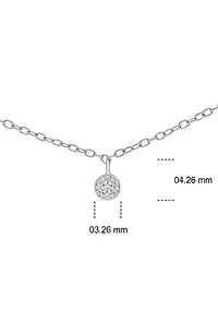 1/10 ct. t.w. Diamond Cluster Pendant Choker Necklace in Sterling Silver