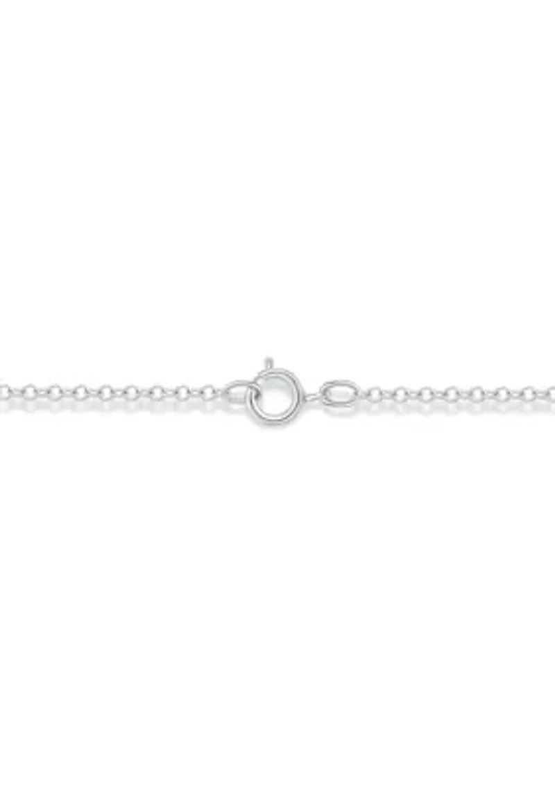 1/10 ct. t.w. Diamond Bar Pendant Choker Necklace in Sterling Silver