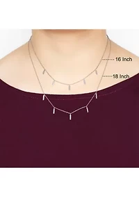 1/10 ct. t.w. Diamond Bar Pendant Choker Necklace in Sterling Silver