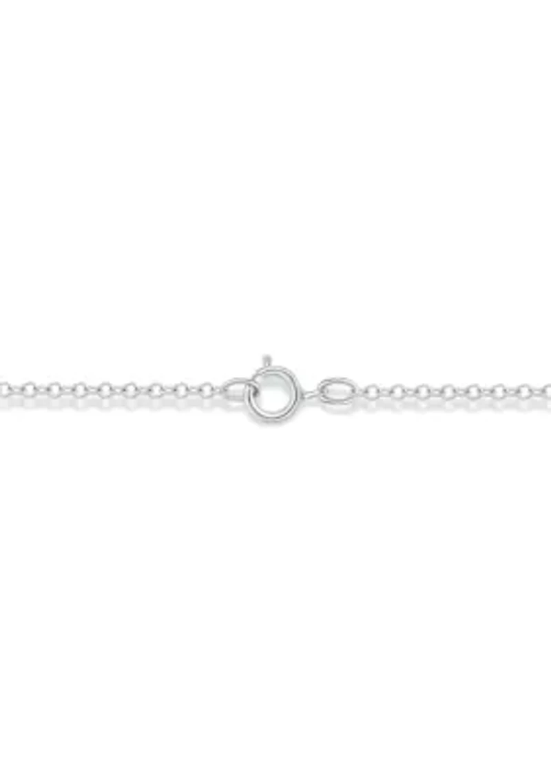 1/10 ct. t.w. Baguette Round White Diamond Sideways Cross Pendant Necklace in Gold Over Sterling Silver