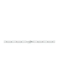 1/10 ct. t.w. Diamond and 7/8 ct. t.w. Created Blue Sapphire Evil Eys Paper Clip Necklace In Sterling Silver