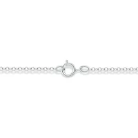 1/10 ct.t.w Diamond Anchor Bezel Charm Necklace in 14K White Gold