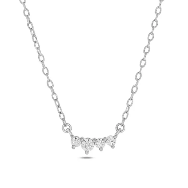 Lab Created 1/10 ct. t.w. Lab Grown Round Diamond Sustainable Elegance Necklace in Sterling Silver