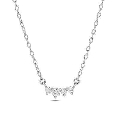 Lab Created 1/10 ct. t.w. Lab Grown Round Diamond Sustainable Elegance Necklace in Sterling Silver