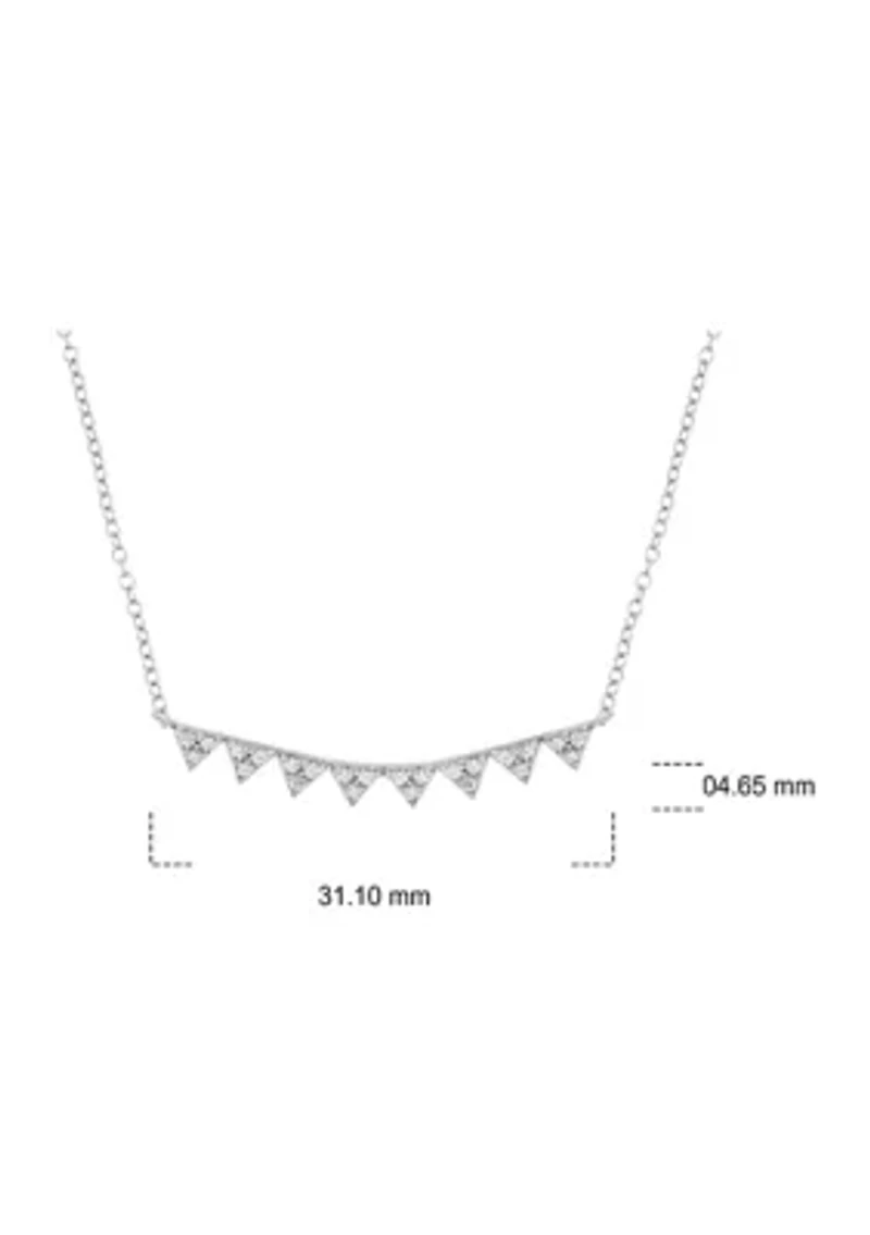 1/6 ct. t.w. Diamond Triangle Necklace in Sterling Silver