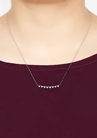 1/6 ct. t.w. Diamond Triangle Necklace in Sterling Silver