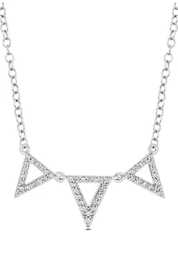 1/6 ct. t.w. Diamond Triangle Pendant Necklace in Sterling Silver