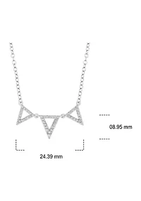 1/6 ct. t.w. Diamond Triangle Pendant Necklace in Sterling Silver